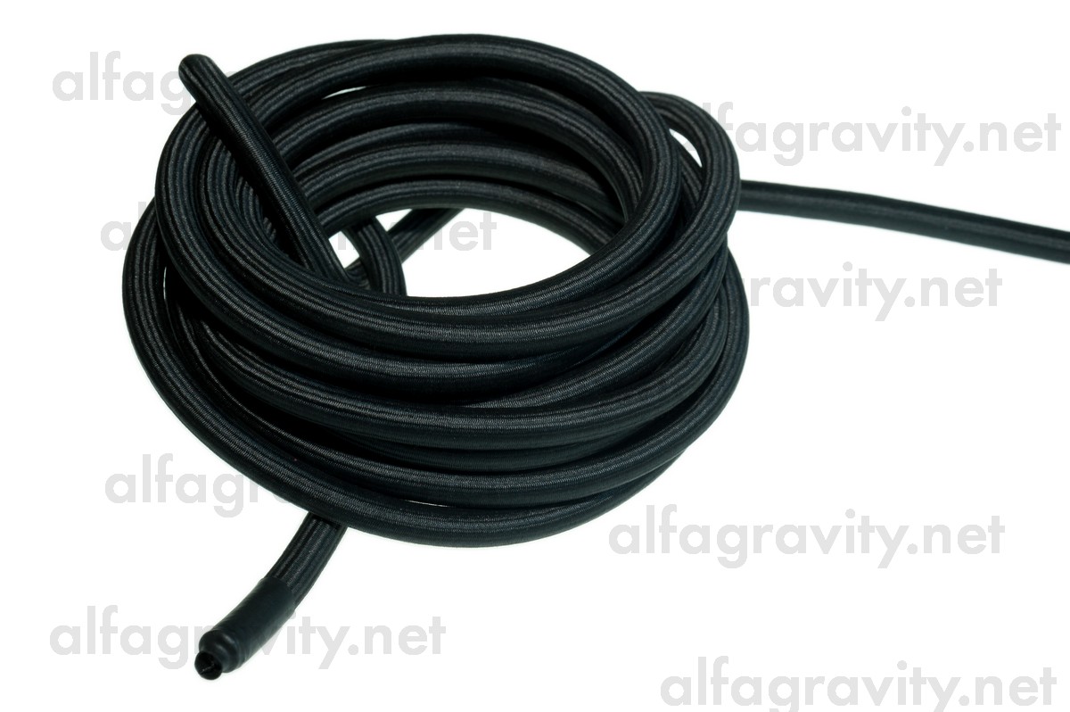 Моток чёрной эластичной 12 мм верёвки для занятий на GammaGravi